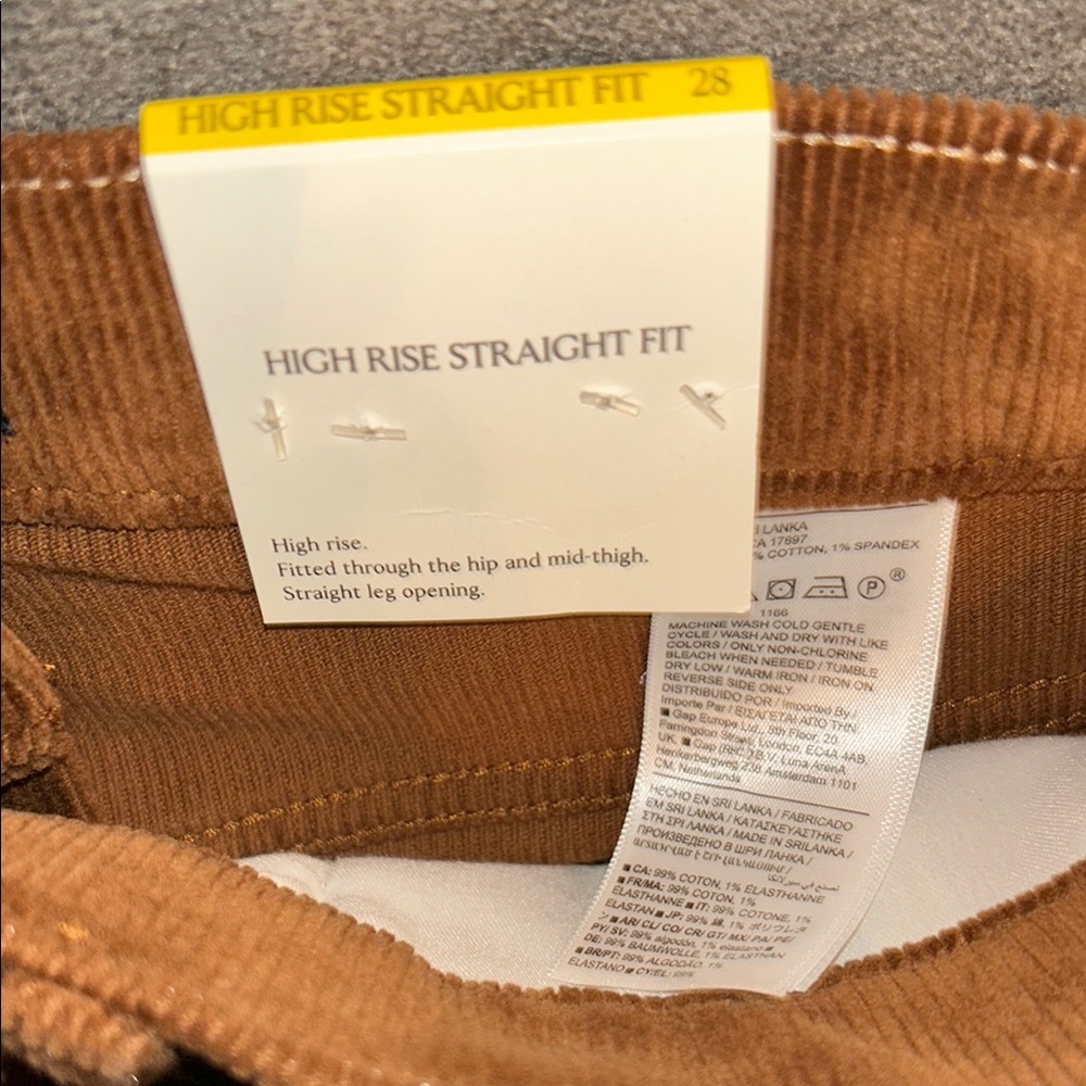 NWT BR Brown Corduroy Pants, size 28 - Picture 10 of 11